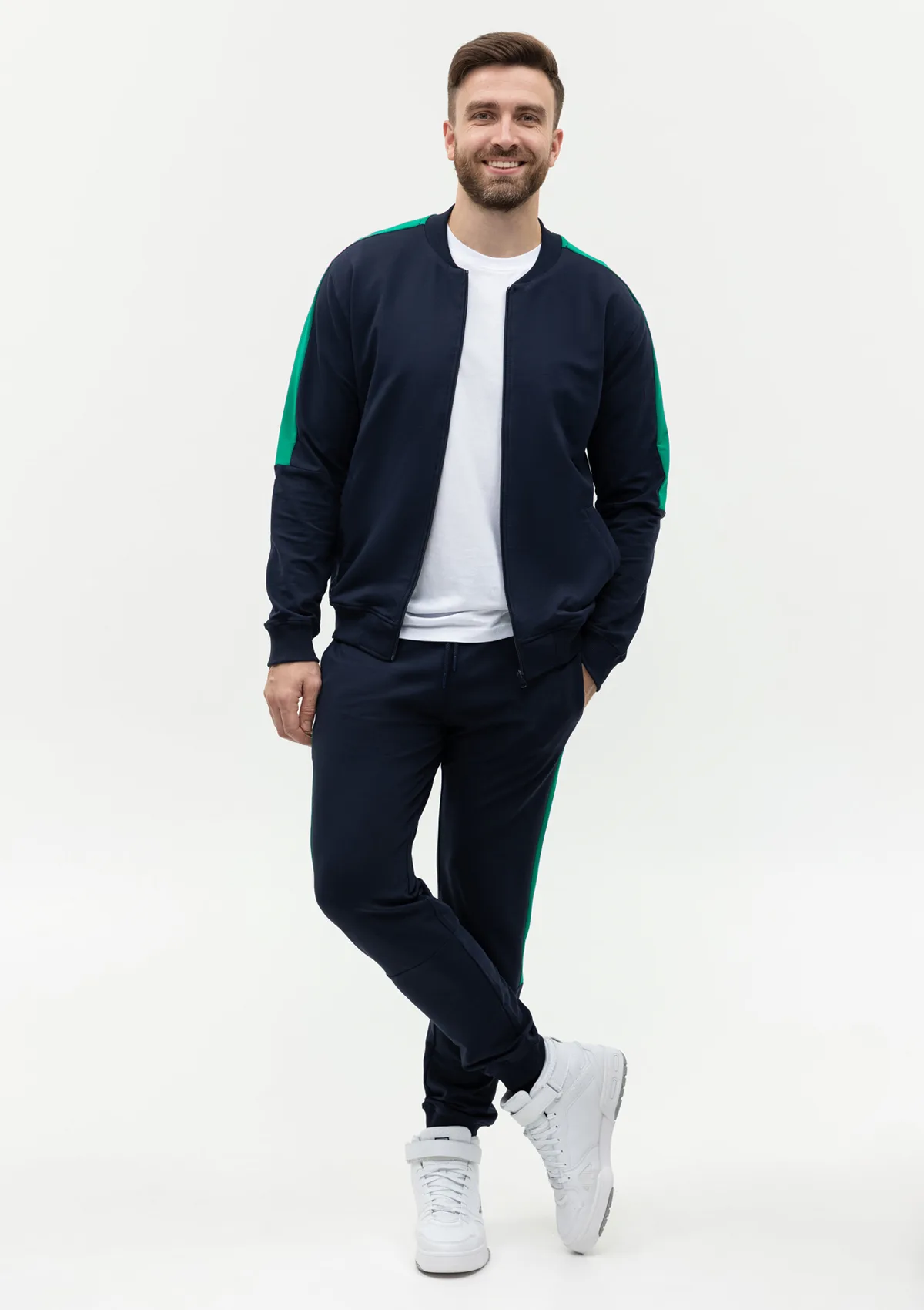 Костюм спортивный мужской STAN футер без начёса, 245, 300, Тёмно-синий
