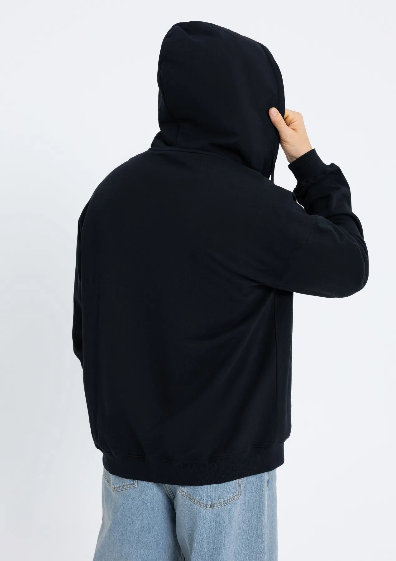 Толстовка Единый размер One size, с капюшоном на молнии футер без начёса 350, 72, Чёрный