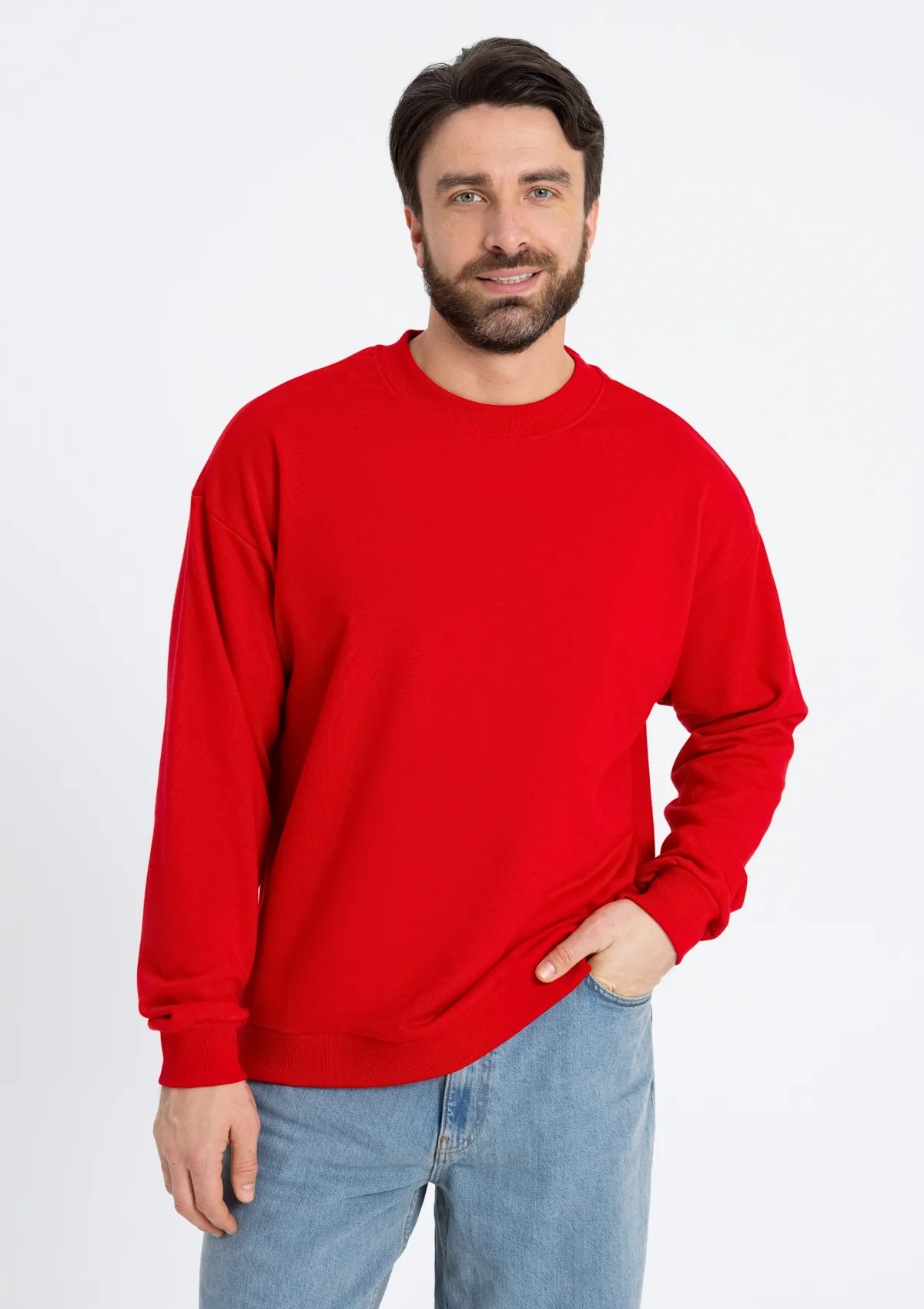 Свитшот унисекс STAN футер без начёса, 350, 96, Красный