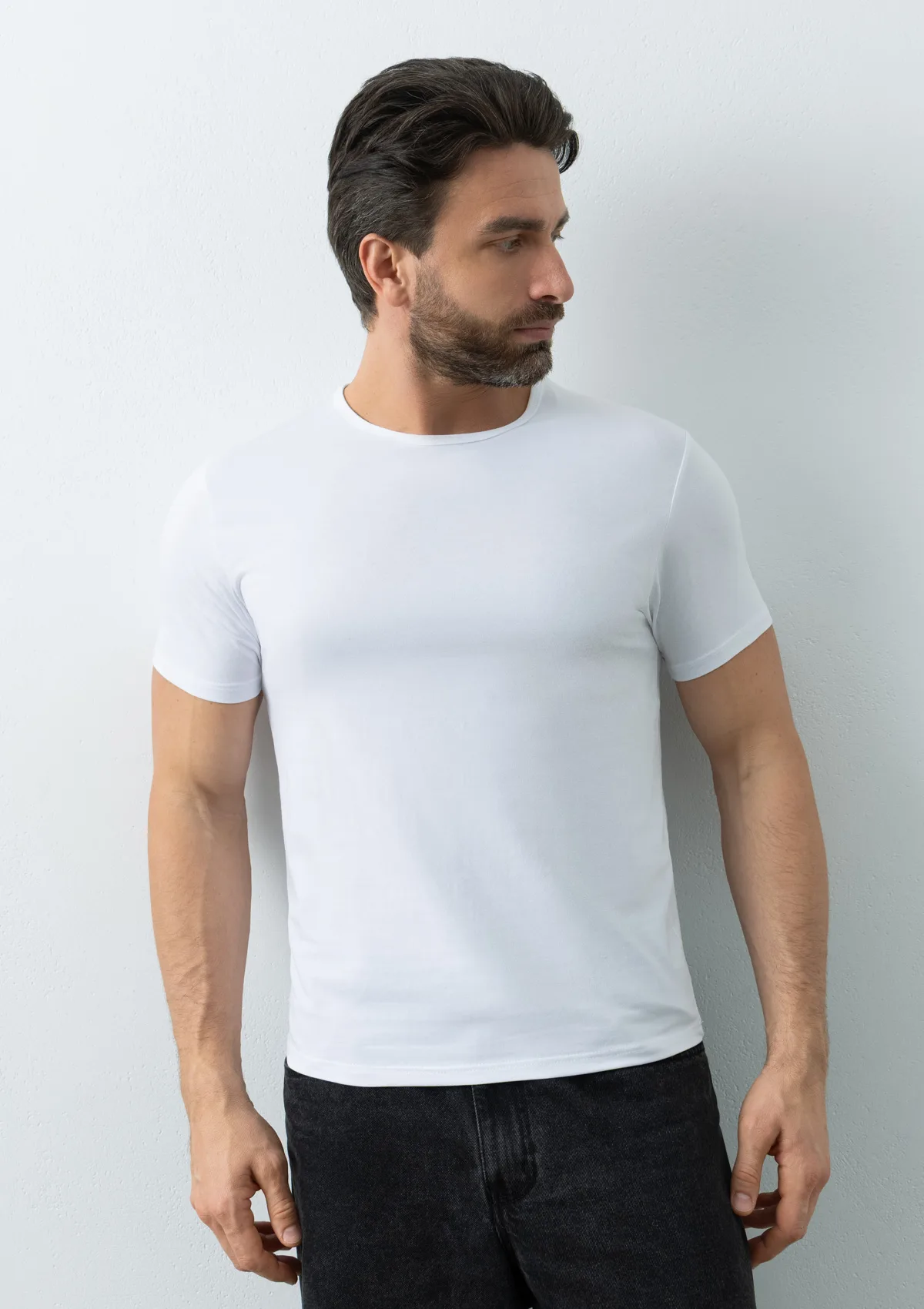 Футболка мужская STAN хлопок/эластан 180, 37, Белый