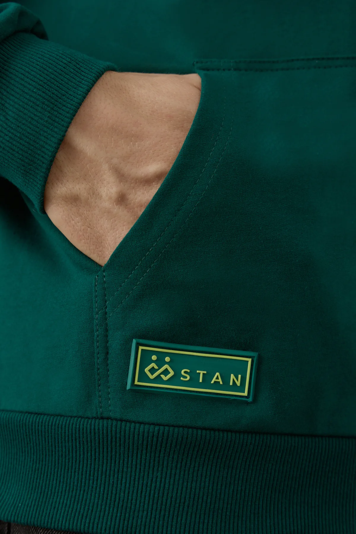 Толстовка STAN оверсайз на молнии с капюшоном футер без начёса 240, 99, Тёмно-зелёный