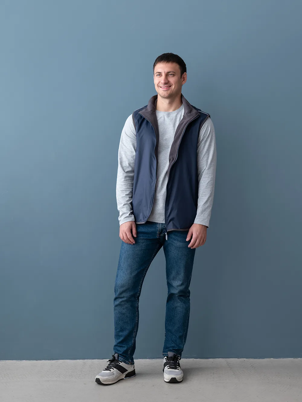 Жилет мужской STAN таффета 210T, 65, 24N, Синий