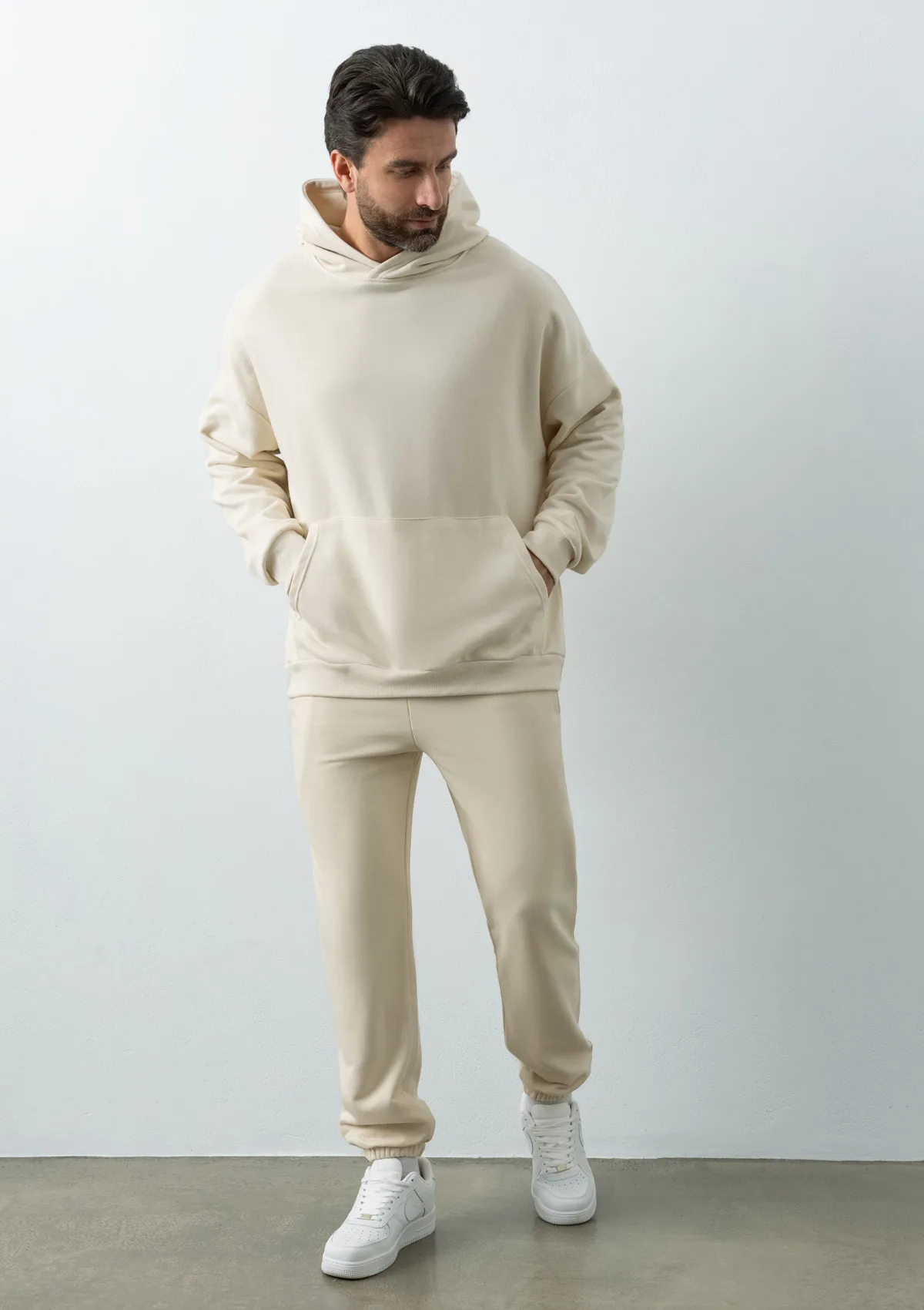 Брюки унисекс STAN футер без начёса, 350, 97, Молочный